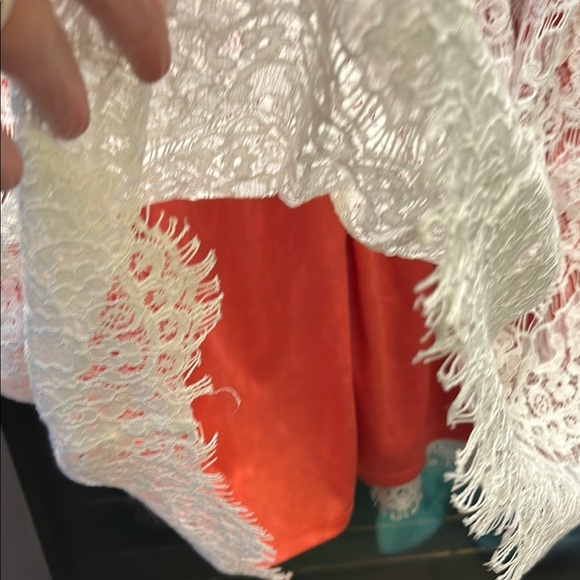 Elle White and Orange Sleeveless Scoop‎ Neck Sundress - Picture 5 of 5